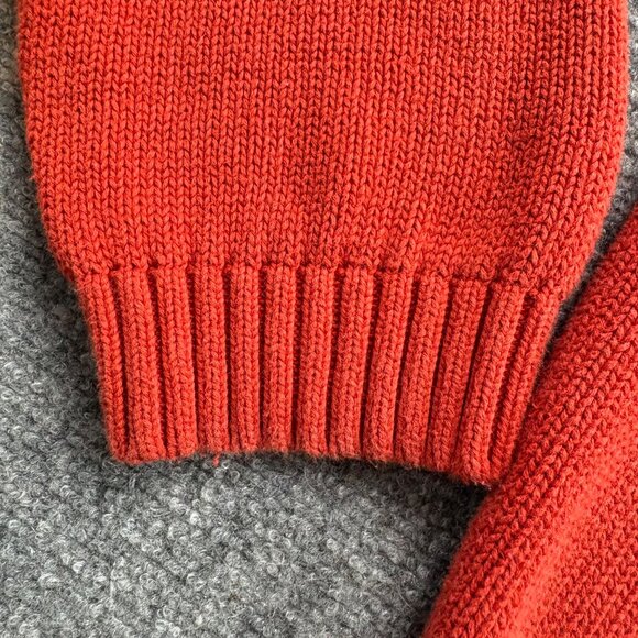 Chaps Sweater Mens XL Orange 1/4 Zip Pullover Jumper Logo Knit Outdoor Autumn - Picture 7 of 14